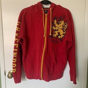 Harry Potter Hogwarts  Griffindor Red and Yellow Zip Up Hoodie Jacket